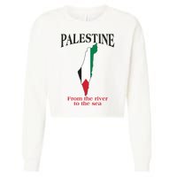 Free Palestine From The River To The Sea Cropped Pullover Crew