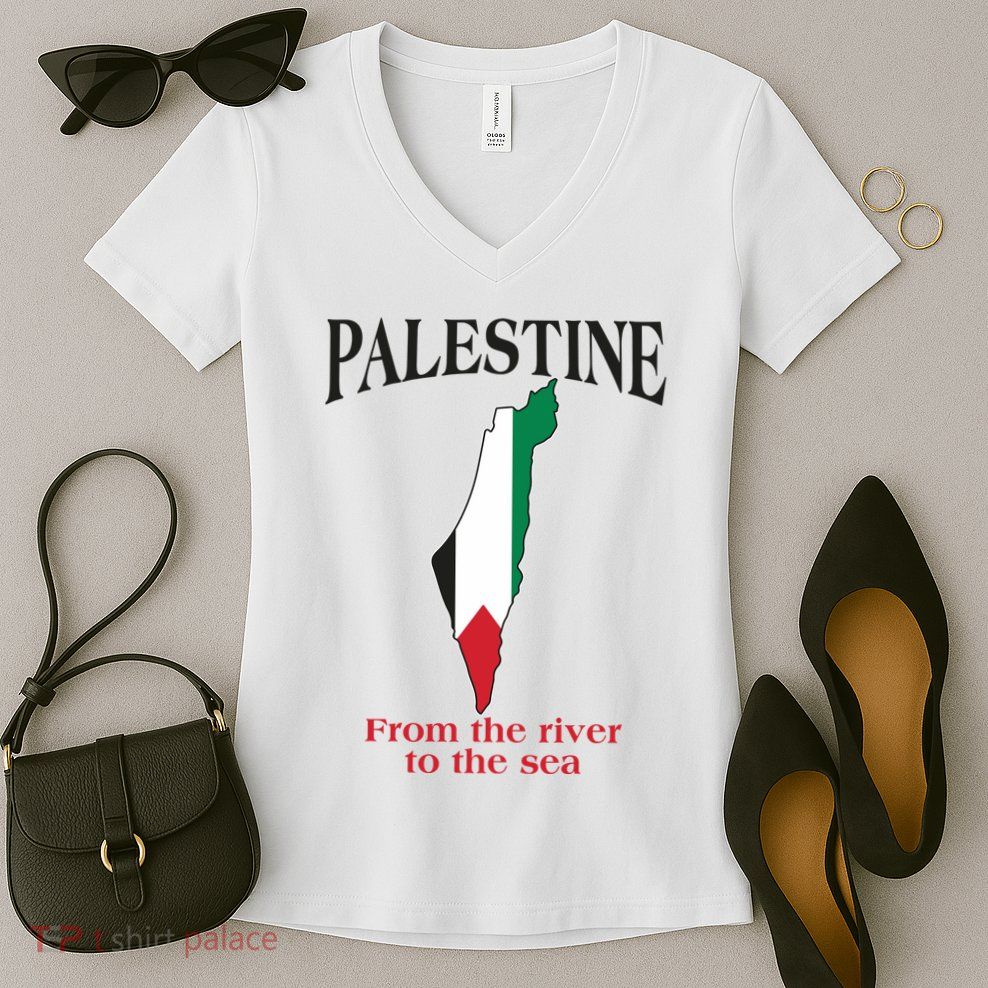 Free Palestine From The River To The Sea Women's V-Neck T-Shirt