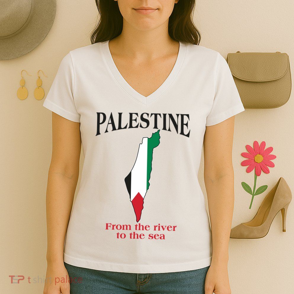 Free Palestine From The River To The Sea Women's V-Neck T-Shirt