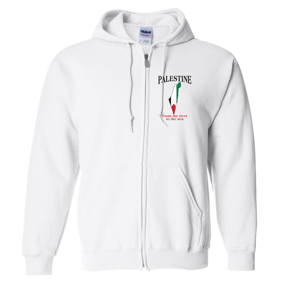 Free Palestine From The River To The Sea Full Zip Hoodie