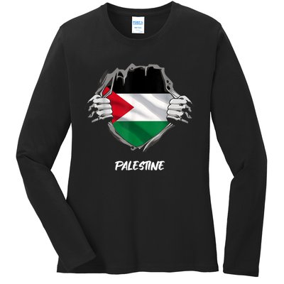 Free Palestine Freedom Ladies Long Sleeve Shirt