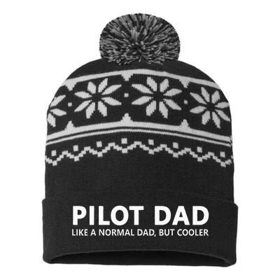 Funny Pilot Father Pilot Dad USA-Made Snowflake Beanie