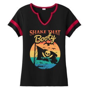 Funny Pirate Freebooter Buccaneer Caribbean Adventure Ladies Halftime Notch Neck Tee