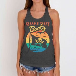 Funny Pirate Freebooter Buccaneer Caribbean Adventure Women's Knotted Racerback Tank