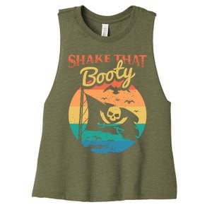 Funny Pirate Freebooter Buccaneer Caribbean Adventure Women's Racerback Cropped Tank