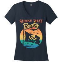 Funny Pirate Freebooter Buccaneer Caribbean Adventure Women's V-Neck T-Shirt