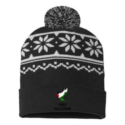 Free Palestine Freedom USA-Made Snowflake Beanie