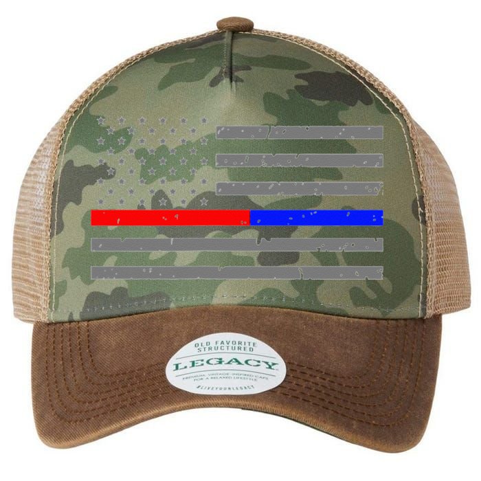 Firefighter Police Flag Thin Red Blue Line Legacy Tie Dye Trucker Hat