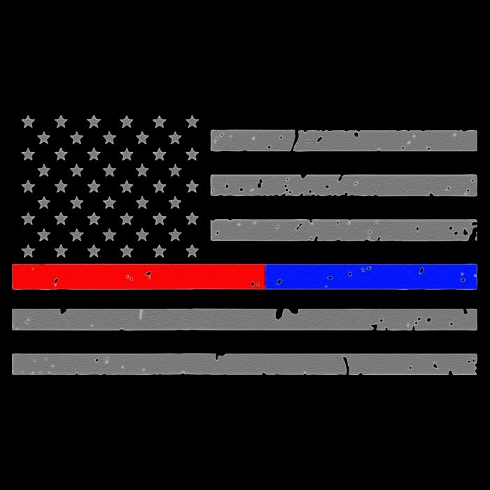 Firefighter Police Flag Thin Red Blue Line Doggie Tank