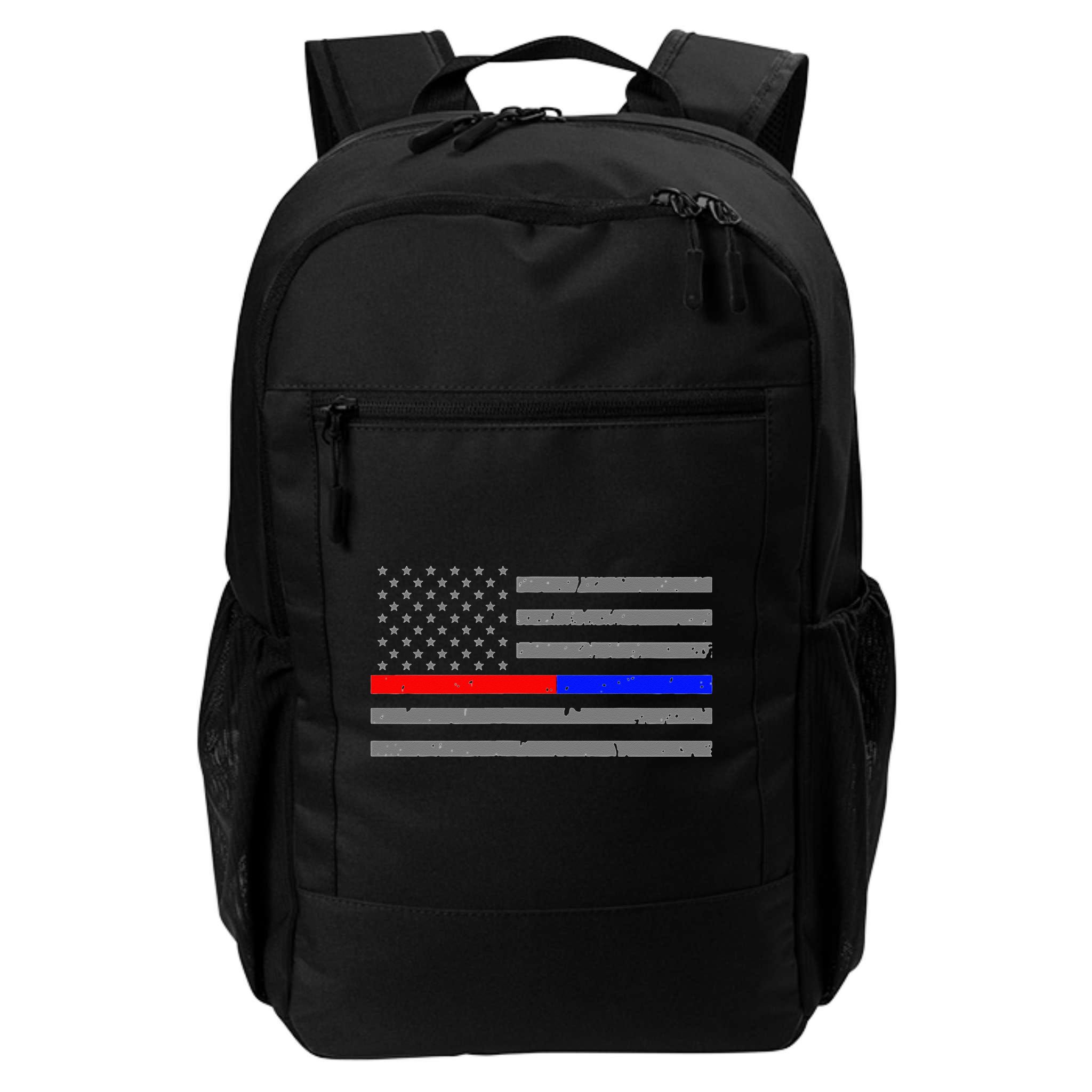 Firefighter Police Flag Thin Red Blue Line Backpack