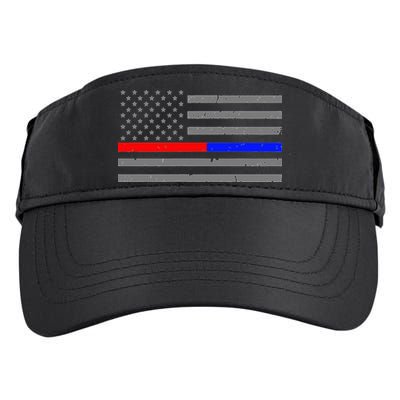 Firefighter Police Flag Thin Red Blue Line Adult Drive Performance Visor