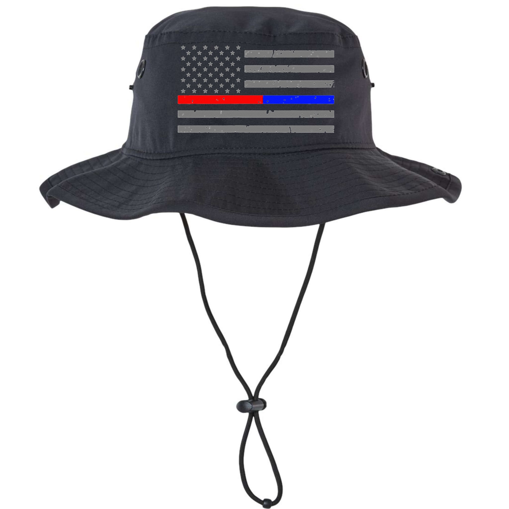 Firefighter Police Flag Thin Red Blue Line Bucket Hat