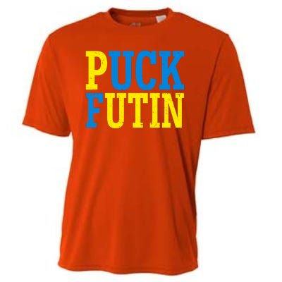 Funny Puck Futin Stand WIth Ukraine Cooling Performance Crew T-Shirt