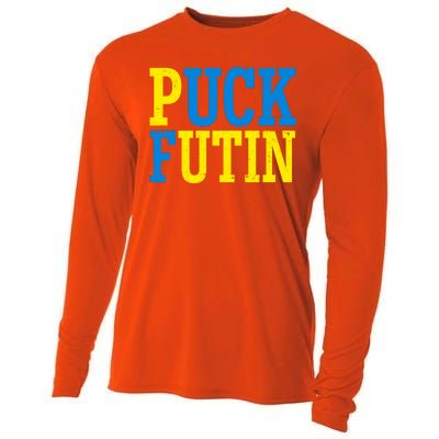 Funny Puck Futin Stand WIth Ukraine Cooling Performance Long Sleeve Crew