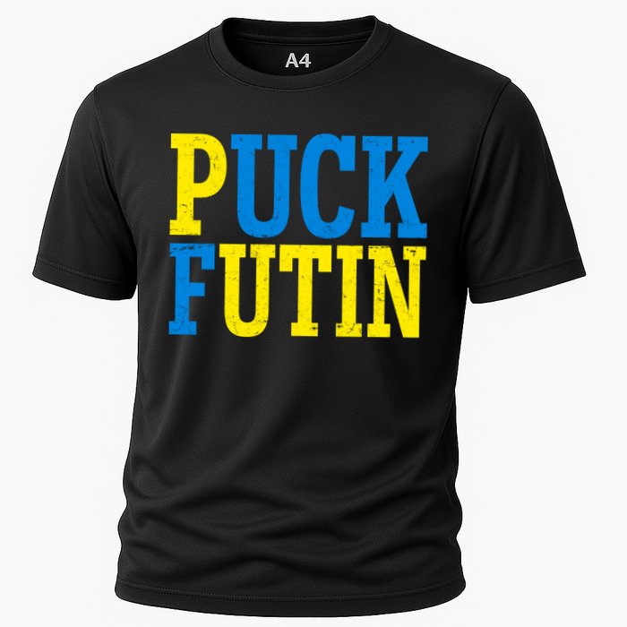Funny Puck Futin Stand WIth Ukraine Cooling Performance Crew T-Shirt