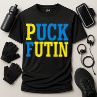 Funny Puck Futin Stand WIth Ukraine Cooling Performance Crew T-Shirt