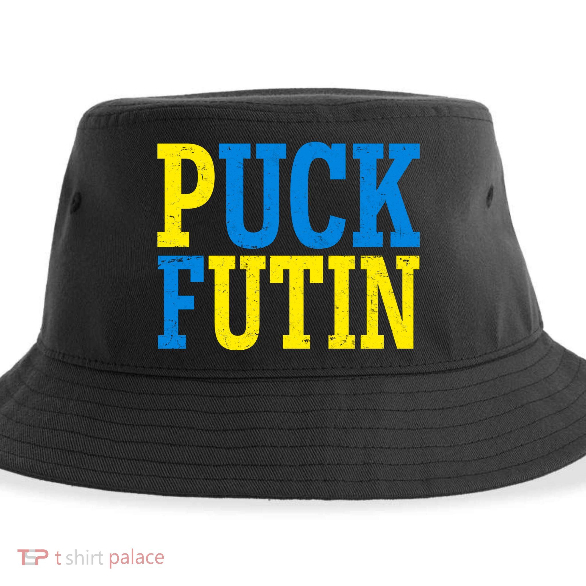 Funny Puck Futin Stand WIth Ukraine Sustainable Bucket Hat
