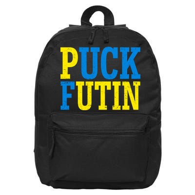 Funny Puck Futin Stand WIth Ukraine 16 in Basic Backpack