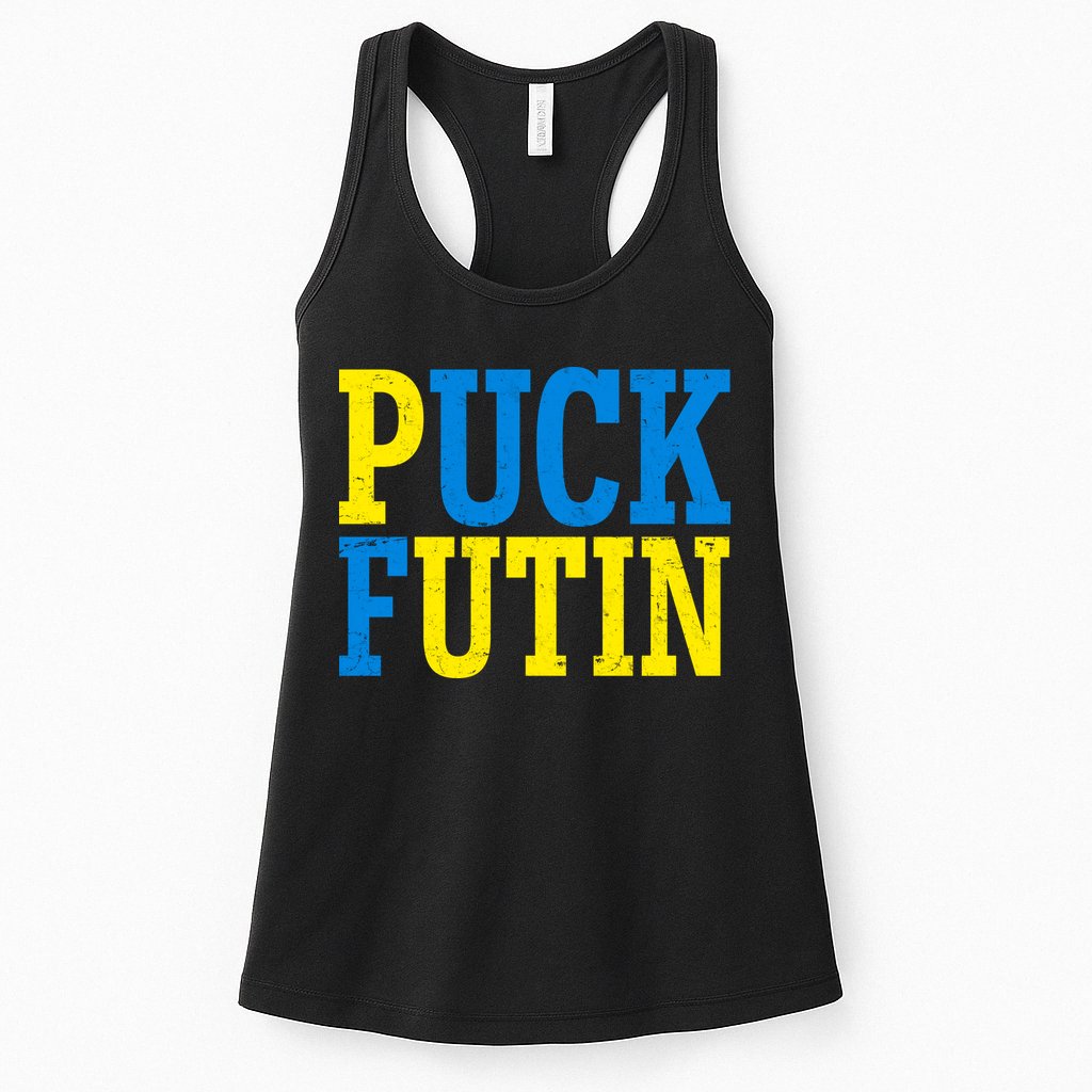 Funny Puck Futin Stand WIth Ukraine Womens Tank Top