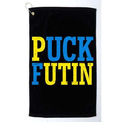 Funny Puck Futin Stand WIth Ukraine Golf Towel