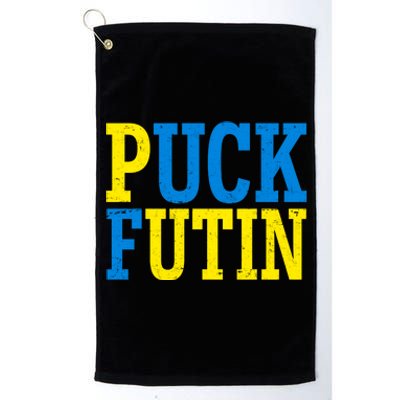 Funny Puck Futin Stand WIth Ukraine Platinum Collection Golf Towel