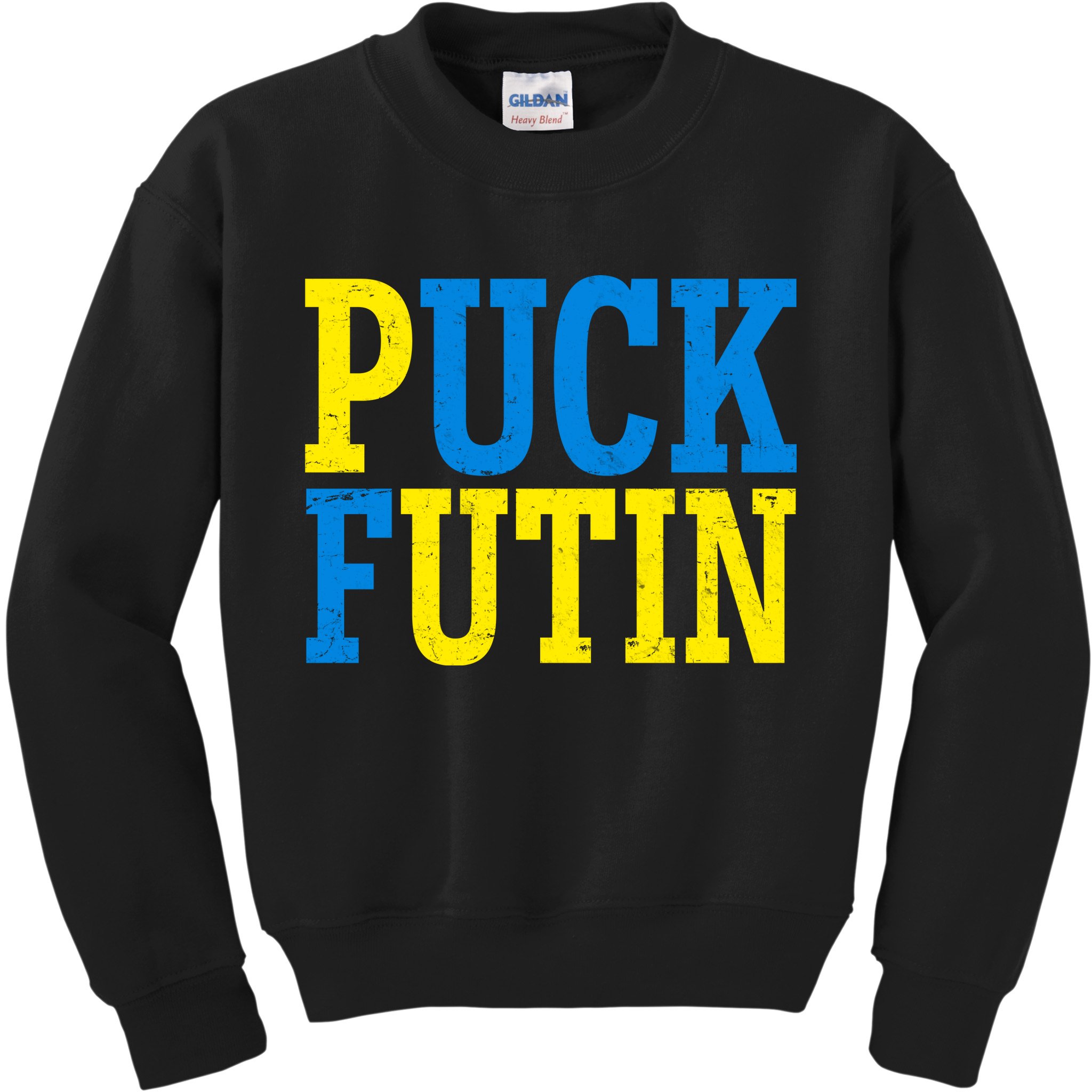 Funny Puck Futin Stand WIth Ukraine Kids Sweatshirt