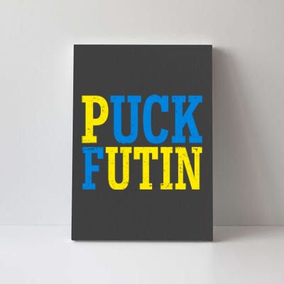 Funny Puck Futin Stand WIth Ukraine Canvas