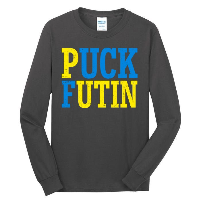 Funny Puck Futin Stand WIth Ukraine Tall Long Sleeve T-Shirt