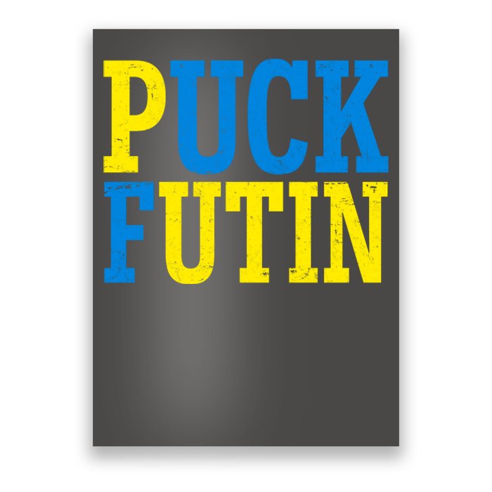 Funny Puck Futin Stand WIth Ukraine Poster