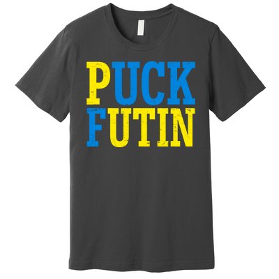 Funny Puck Futin Stand WIth Ukraine Premium T-Shirt