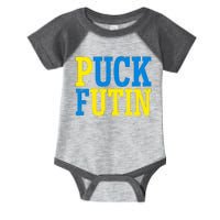 Funny Puck Futin Stand WIth Ukraine Infant Baby Jersey Bodysuit