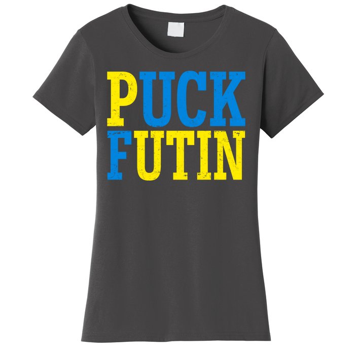 Funny Puck Futin Stand WIth Ukraine Women's T-Shirt