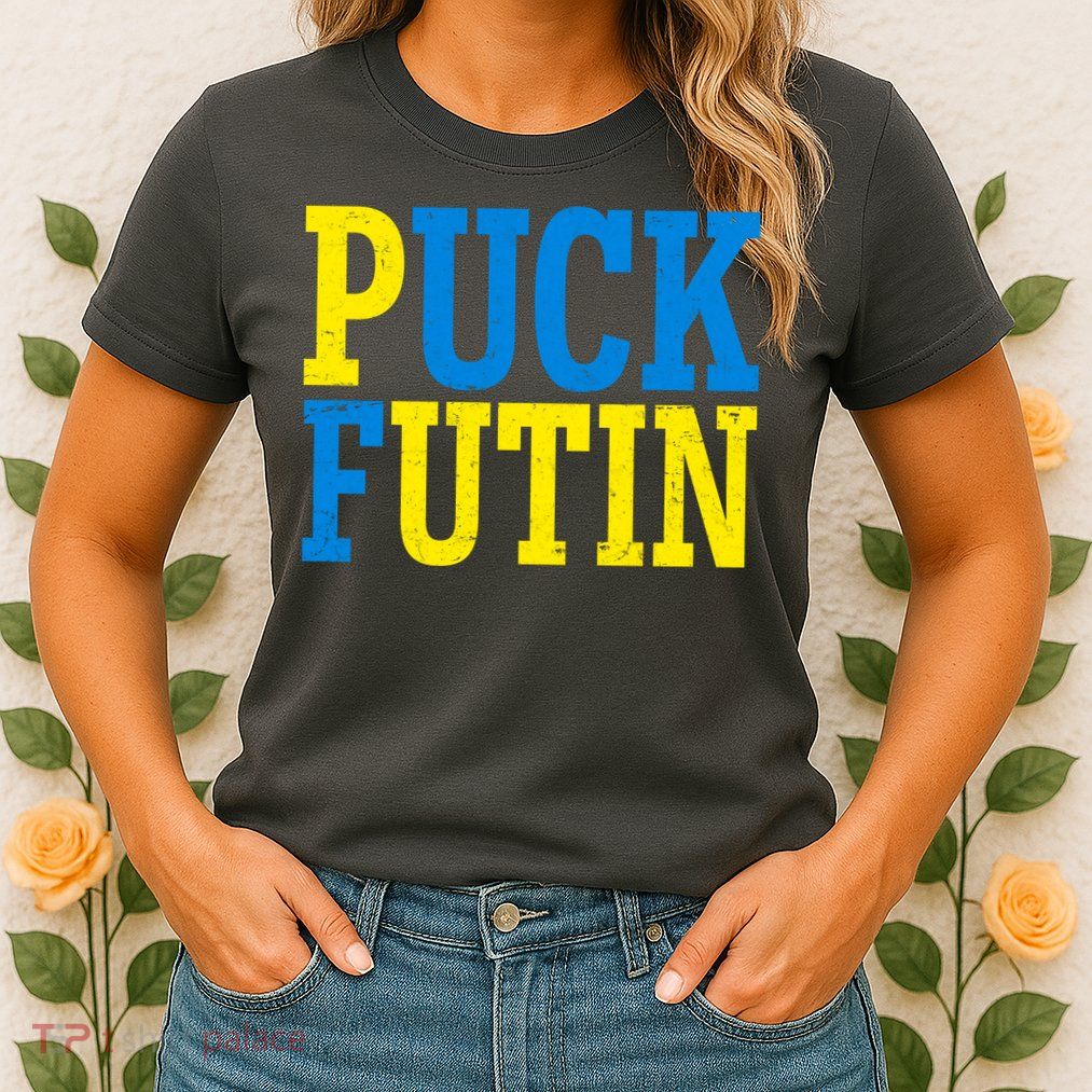 Funny Puck Futin Stand WIth Ukraine Womens T-Shirt