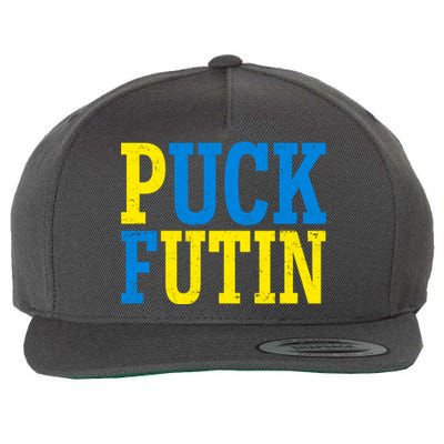 Funny Puck Futin Stand WIth Ukraine Wool Snapback Cap