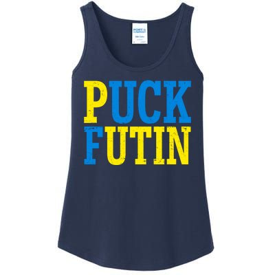 Funny Puck Futin Stand WIth Ukraine Ladies Essential Tank