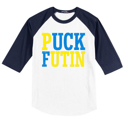 Funny Puck Futin Stand WIth Ukraine Baseball Sleeve Shirt