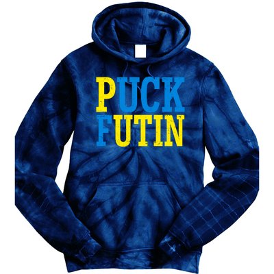 Funny Puck Futin Stand WIth Ukraine Tie Dye Hoodie