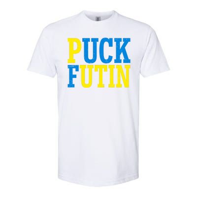 Funny Puck Futin Stand WIth Ukraine Softstyle CVC T-Shirt