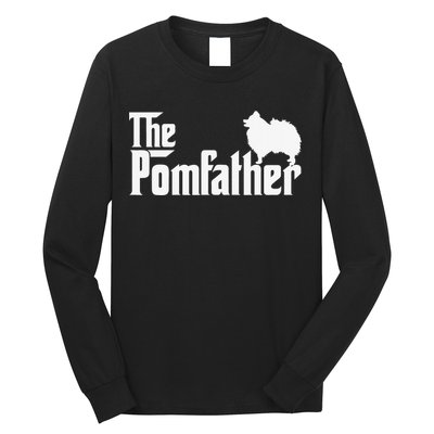 Funny Pomeranian Father Dad The Pom Father Dog Lover Long Sleeve Shirt