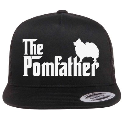 Funny Pomeranian Father Dad The Pom Father Dog Lover Flatbill Hat