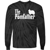 Funny Pomeranian Father Dad The Pom Father Dog Lover Tie-Dye Long Sleeve Shirt