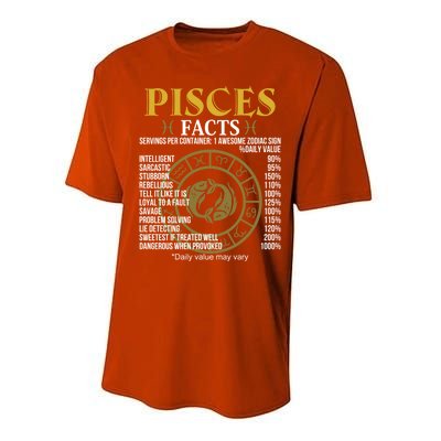 Funny Pisces Facts Awesome Zodiac Sign Birthday Gift Performance Sprint T-Shirt