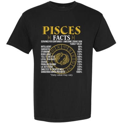 Funny Pisces Facts Awesome Zodiac Sign Birthday Gift Garment-Dyed Heavyweight T-Shirt