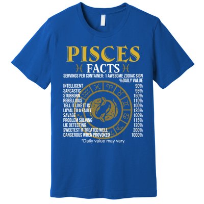 Funny Pisces Facts Awesome Zodiac Sign Birthday Gift Premium T-Shirt