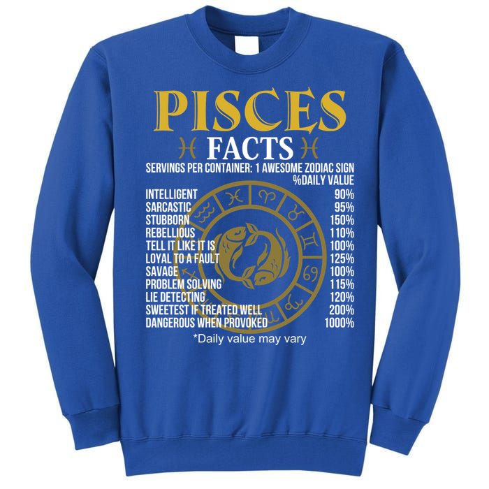 Funny Pisces Facts Awesome Zodiac Sign Birthday Gift Tall Sweatshirt