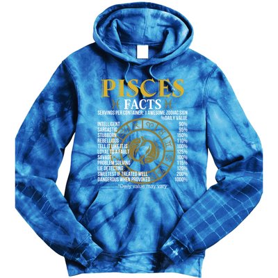 Funny Pisces Facts Awesome Zodiac Sign Birthday Gift Tie Dye Hoodie