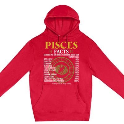 Funny Pisces Facts Awesome Zodiac Sign Birthday Gift Premium Pullover Hoodie