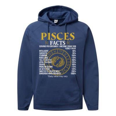 Funny Pisces Facts Awesome Zodiac Sign Birthday Gift Performance Fleece Hoodie