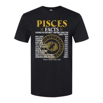 Funny Pisces Facts Awesome Zodiac Sign Birthday Gift Softstyle CVC T-Shirt