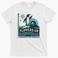 Funny Penguin Flippers Up I Stand With The Penguins T-Shirt